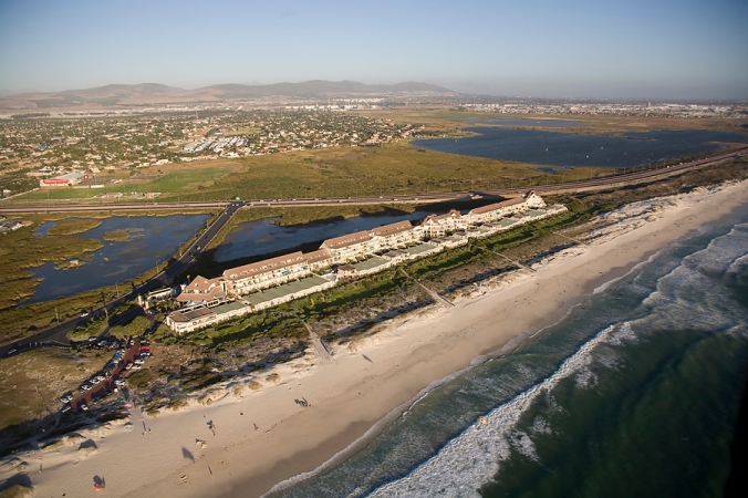 Aerial view over Dolphin Beach, Western Cape, South Africa